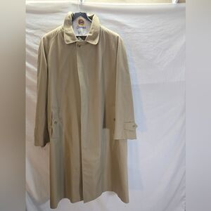 Vintage Burberry Burberrys Men's 44L Beige Nova Check Trench Coat Wool Liner